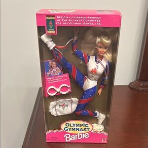 Olympic Gymnast Barbie Doll - Blue and White